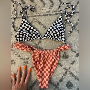 Skatie no longer sold, Dogtown bikini top and Slater bikini bottom.